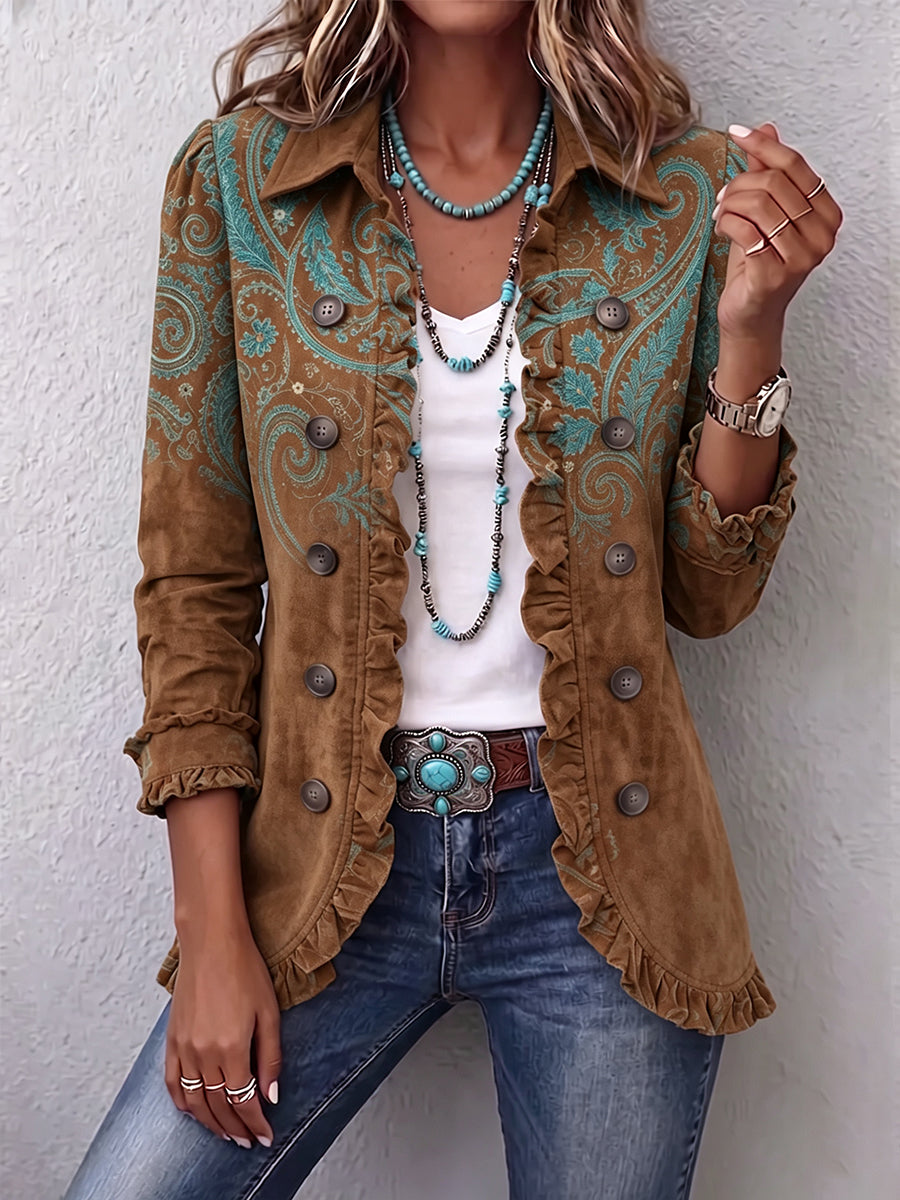 Irene | Giacca Paisley con Eleganti Volant