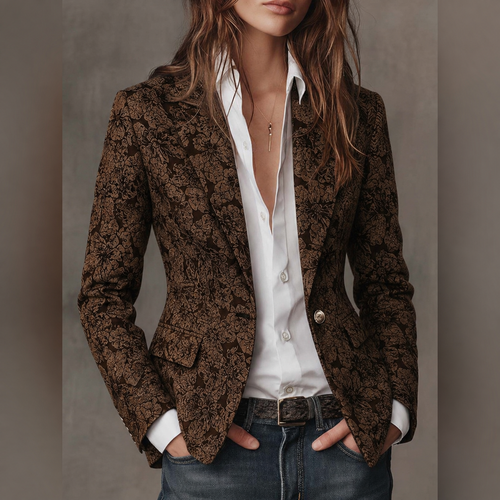 Loretta – Blazer Jacquard in Cashmere Aderente