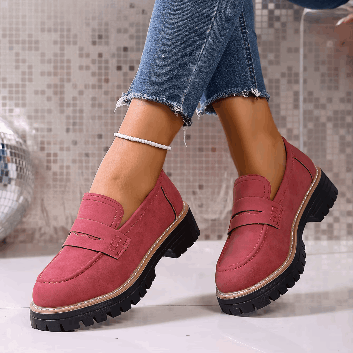 Elsa – Mocassini con Plateau in Stile College