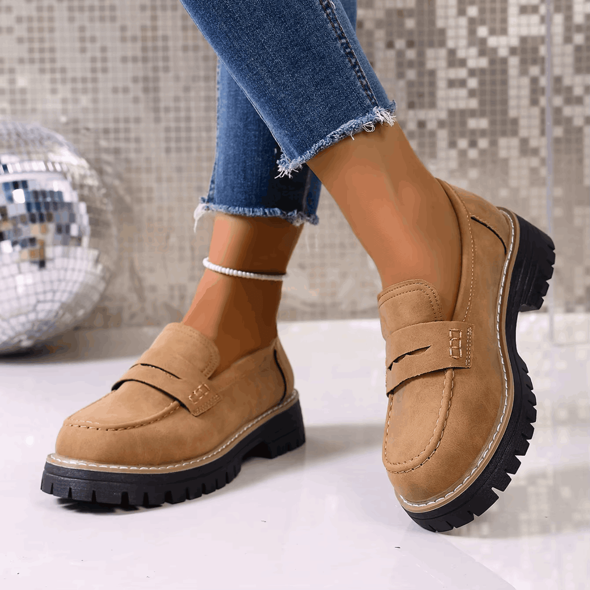 Elsa – Mocassini con Plateau in Stile College