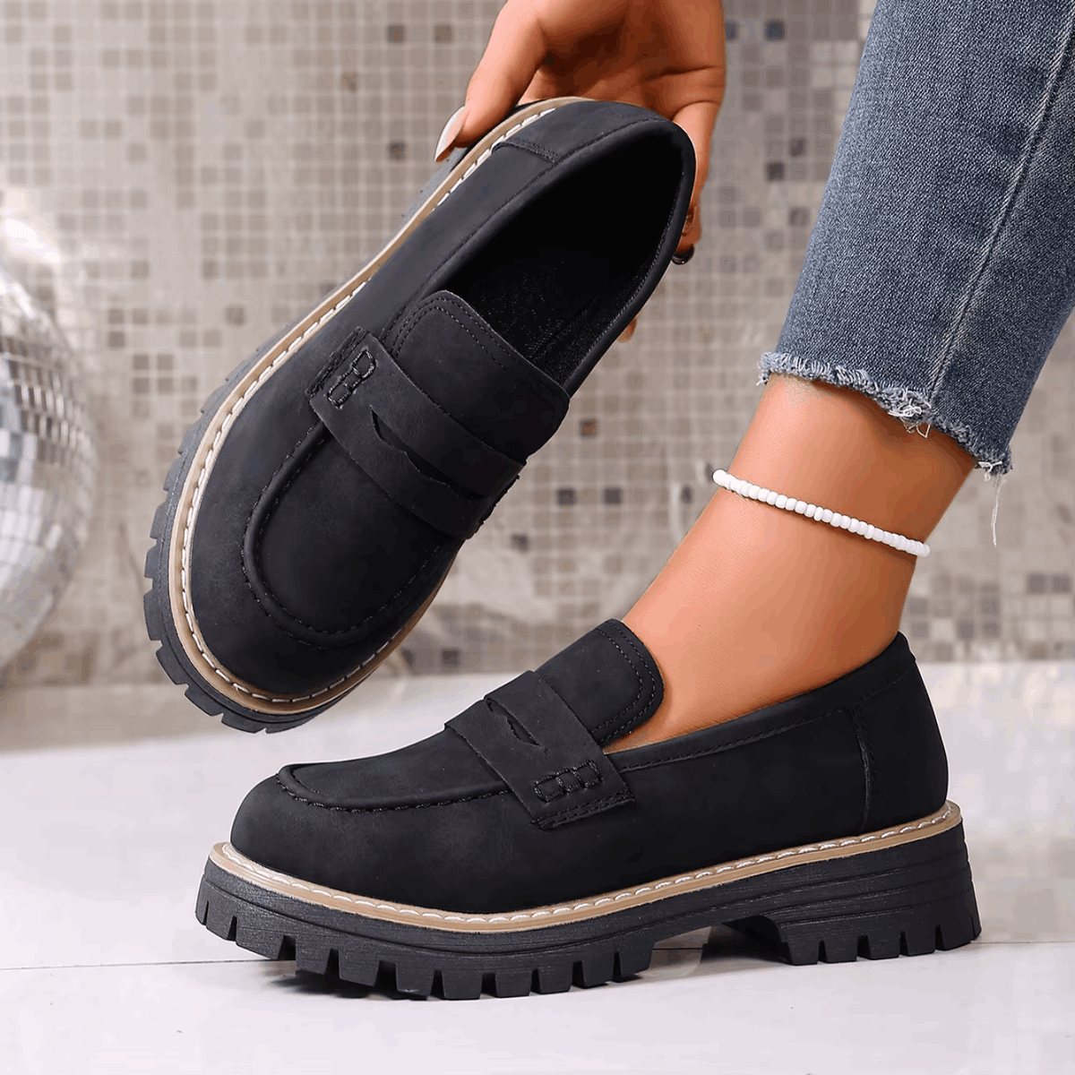 Elsa – Mocassini con Plateau in Stile College