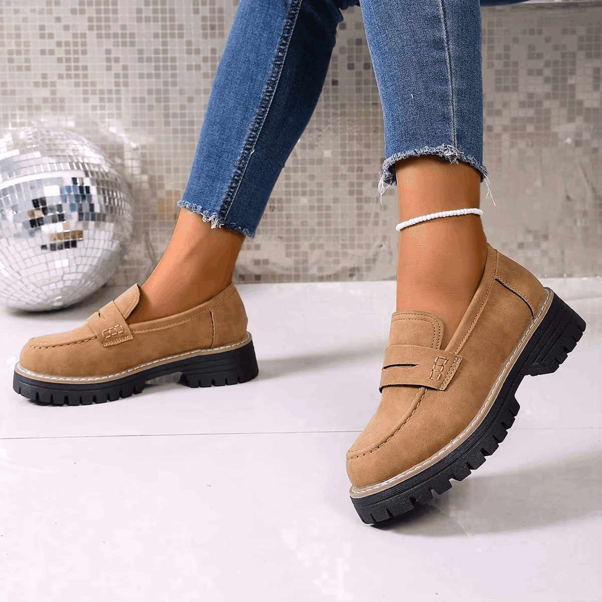 Elsa – Mocassini con Plateau in Stile College