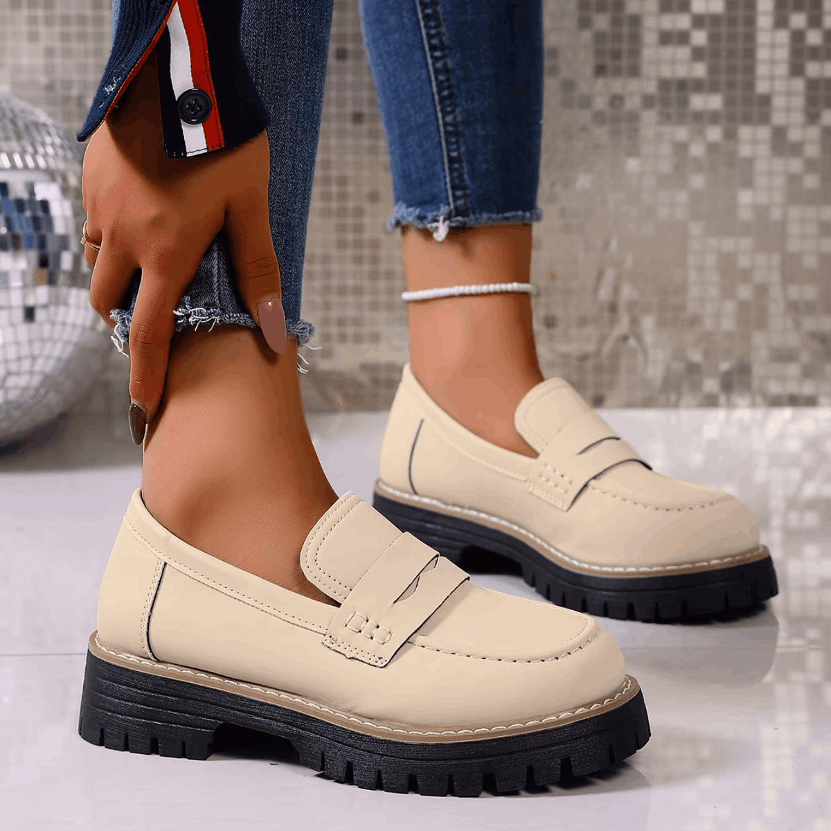 Elsa – Mocassini con Plateau in Stile College