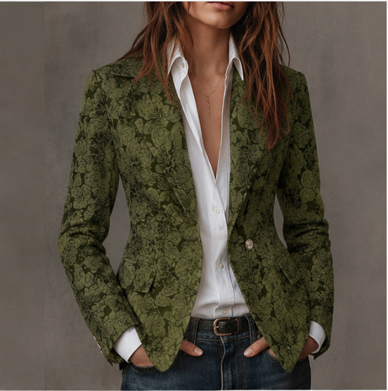 Loretta – Blazer Jacquard in Cashmere Aderente