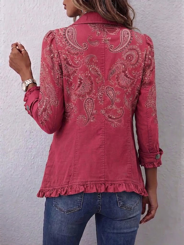 Carlotta | Giacca Rosa con Raffinati Motivi Ornamentali