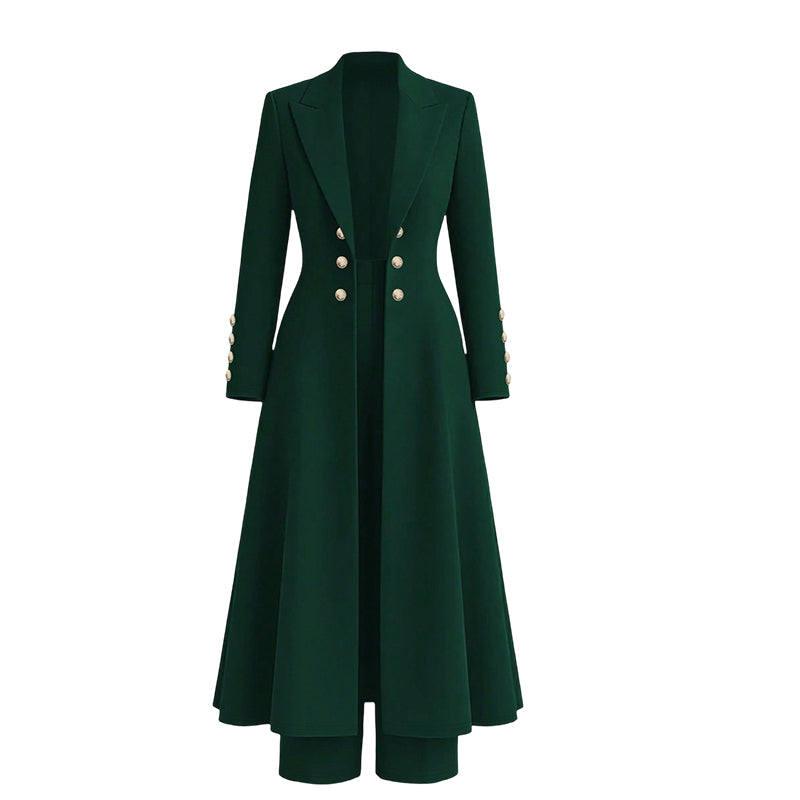Completo Elegante Autunnale Donna 2 Pezzi - Cappotto Doppiopetto e  Pantaloni