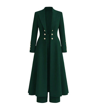 Completo Elegante Autunnale Donna 2 Pezzi - Cappotto Doppiopetto e  Pantaloni