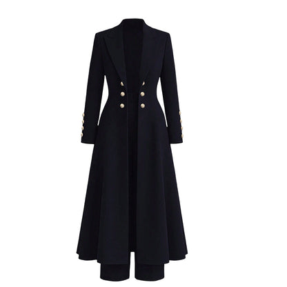 Completo Elegante Autunnale Donna 2 Pezzi - Cappotto Doppiopetto e  Pantaloni
