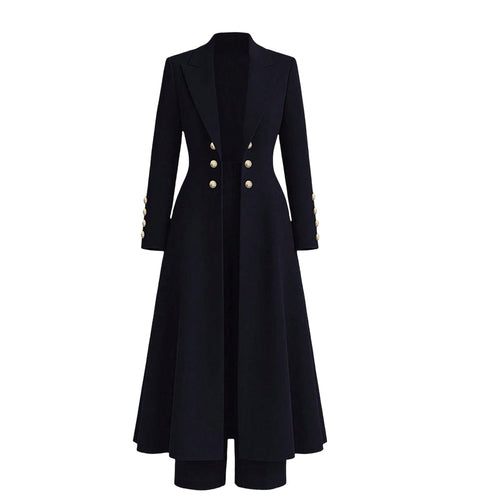 Completo Elegante Autunnale Donna 2 Pezzi - Cappotto Doppiopetto e  Pantaloni